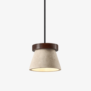 Travertine Cone Ring Pendant Light-Neutral Decor
