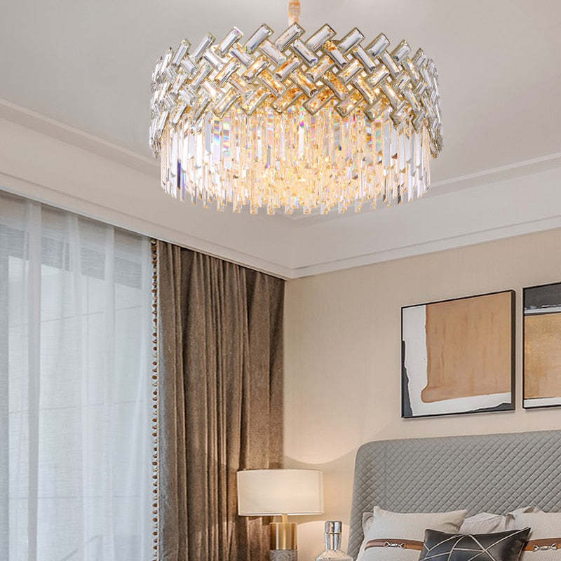 Kristy Luxury Gold Chandelier, Crystal & Metal - Neutral Decor