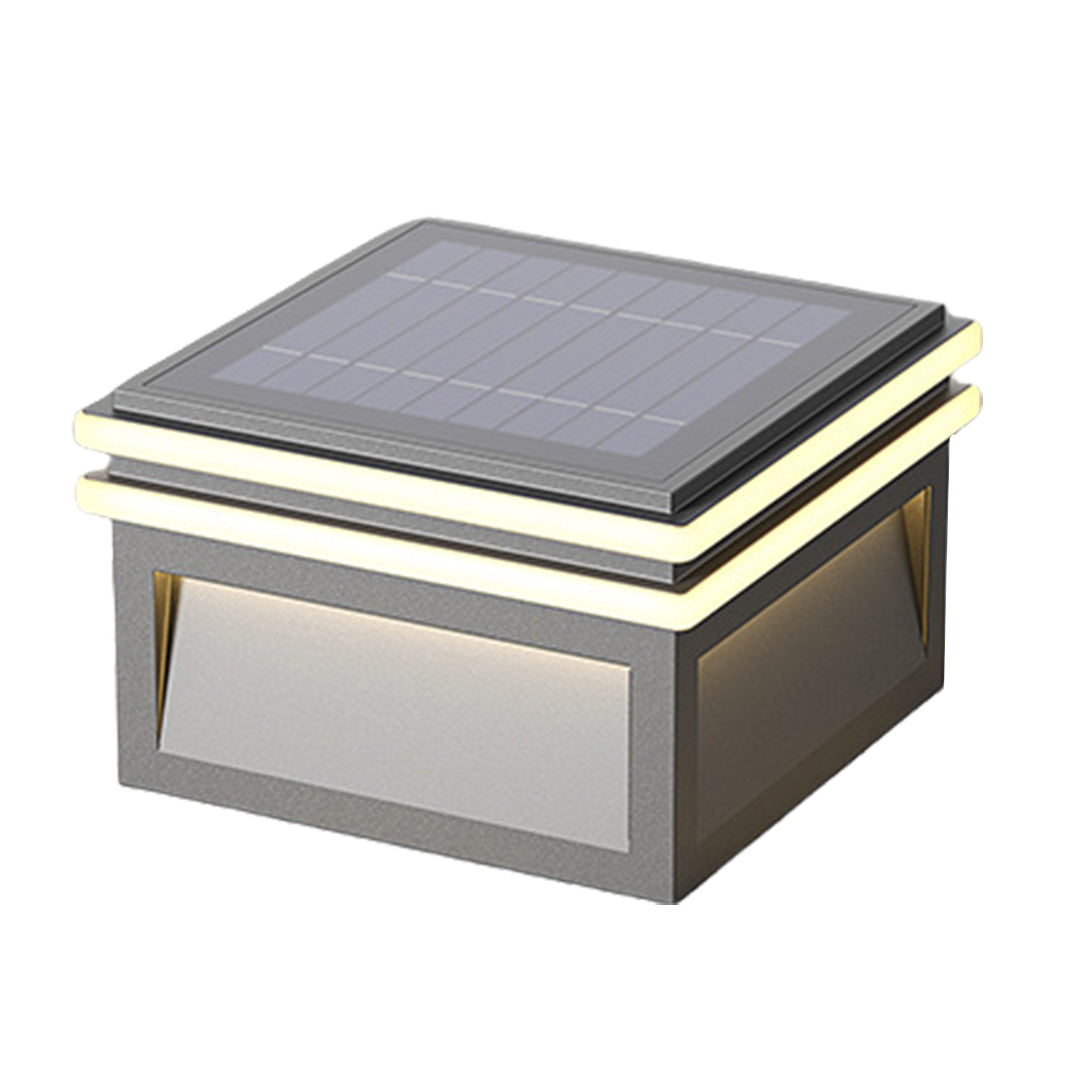 Theodore Square Minimalist Steel Outdoor Pillar Lights