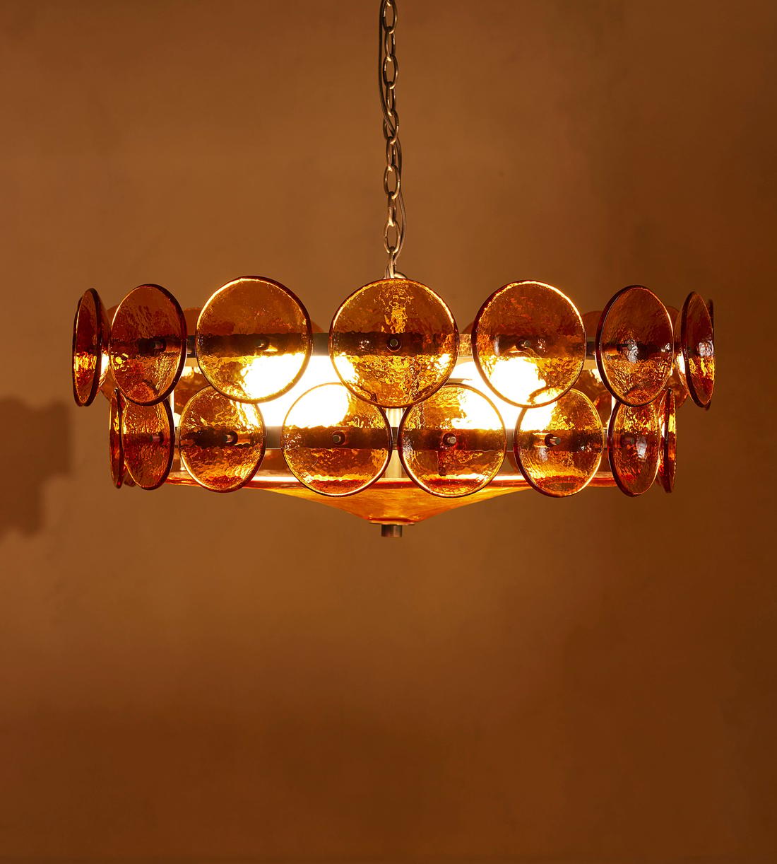 Aurora Chandelier Murano Glass Disc Vintage-Neutral Decor