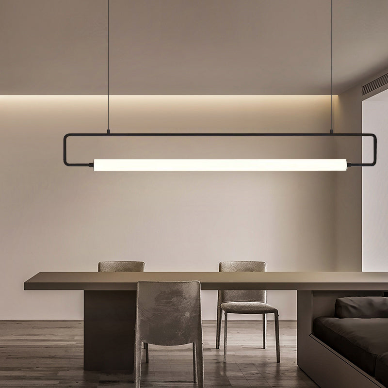 Arisha Modern Minimalist Rectangular Linear Pendant Light, Gold/Black - Neutral Decor