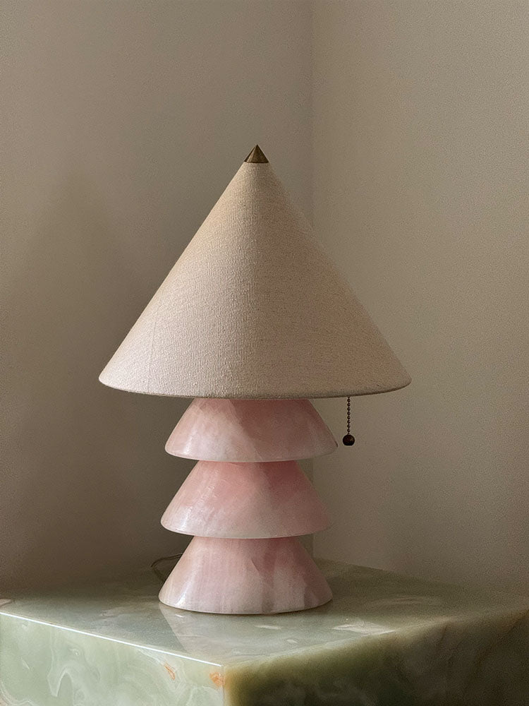 Pyramid Retro Marble Table Lamp-Neutral Decor