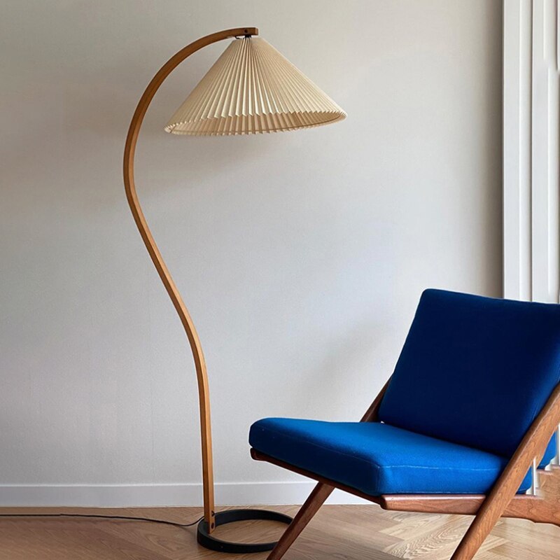 Muto Unique LED Floor Lamp, Wood/Metal, Living Room - Neutral Decor