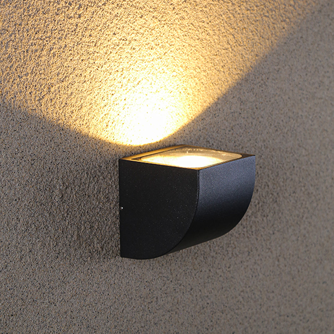 Harlan Industrial Minimalist Glass Outdoor Wall Light