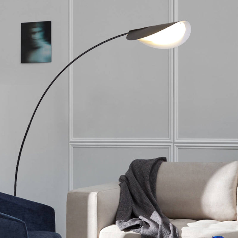 Edge Modern Arch Metal Floor Lamp, Black - Neutral Decor