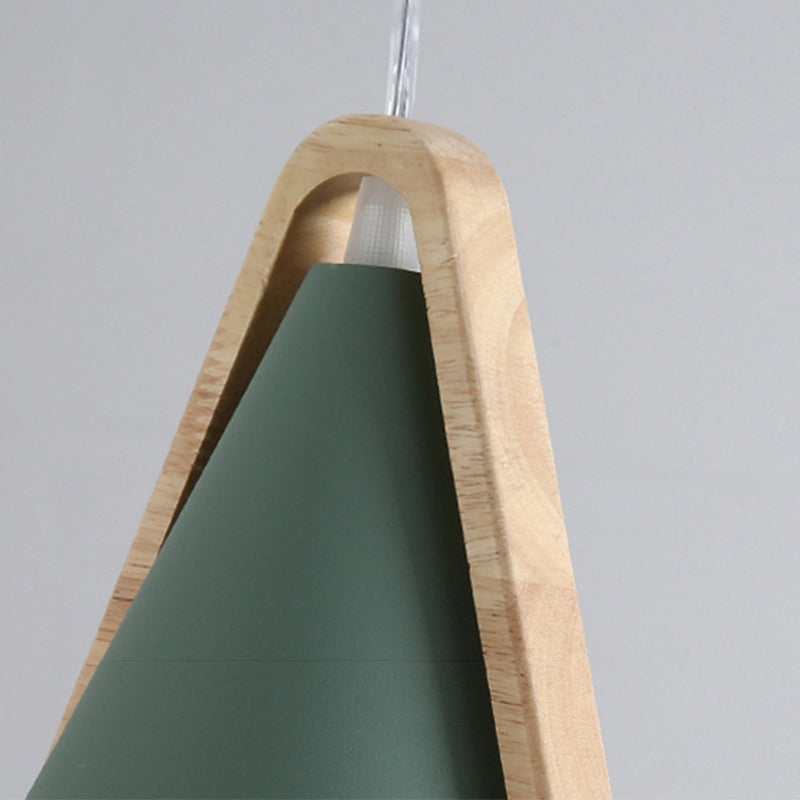 Valentina Modern Cone Pendant Light, Wood/Metal - Neutral Decor