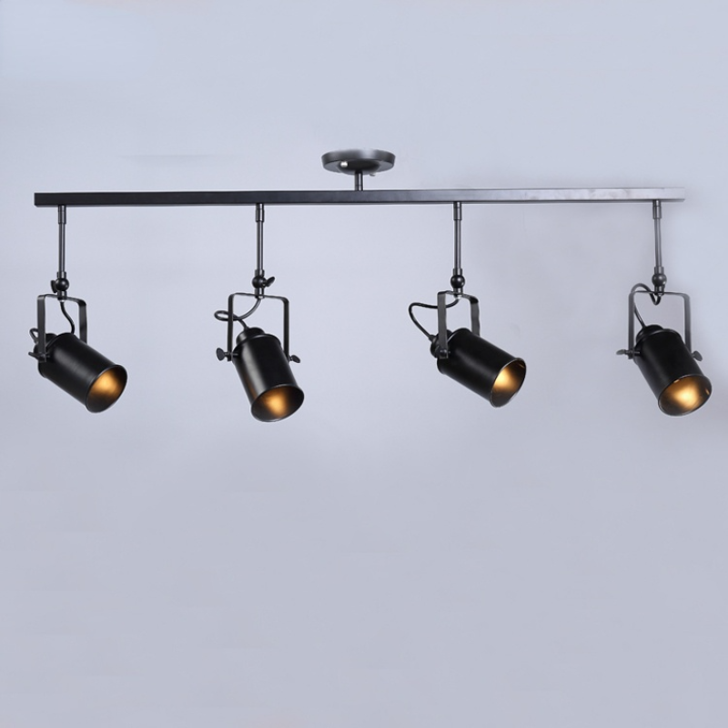 Silva Vintage Adjustable Semi-Flush Mount Ceiling Light, Black - Neutral Decor