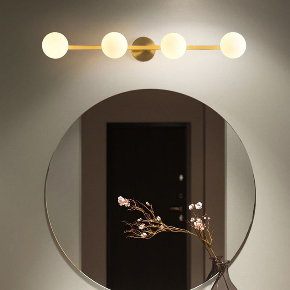 Valentina Retro Globe Linear Metal/Glass Wall Lamp, Gold, Bathroom - Neutral Decor