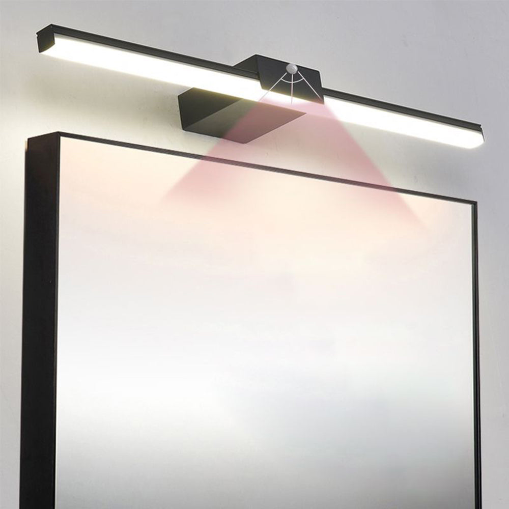 Arisha Minimalist Linear Metal Wall Lamp, Black/White, Bathroom - Neutral Decor