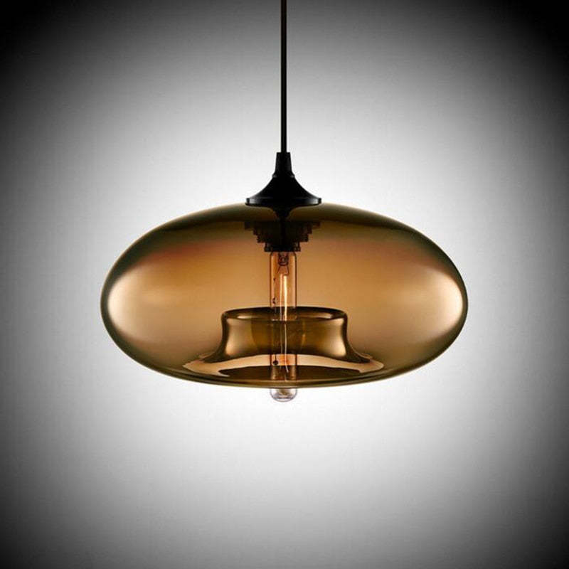 Valentina Modern Bread Shaped Glass Pendant Light, 6 Colour - Neutral Decor