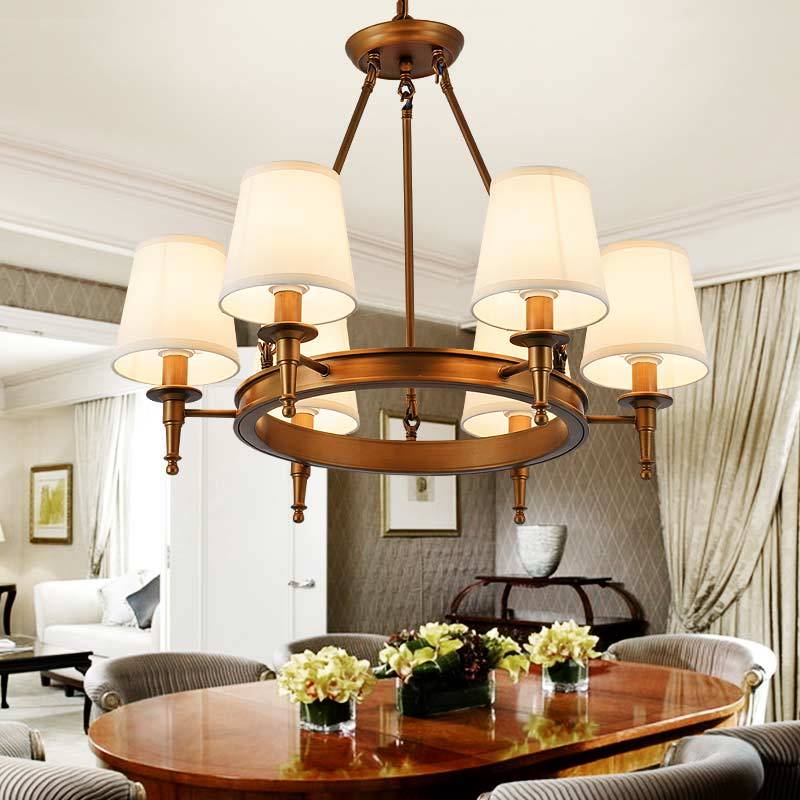 Silva vintage Ring Metal/Fabric Chandelier, Black/Copper - Neutral Decor