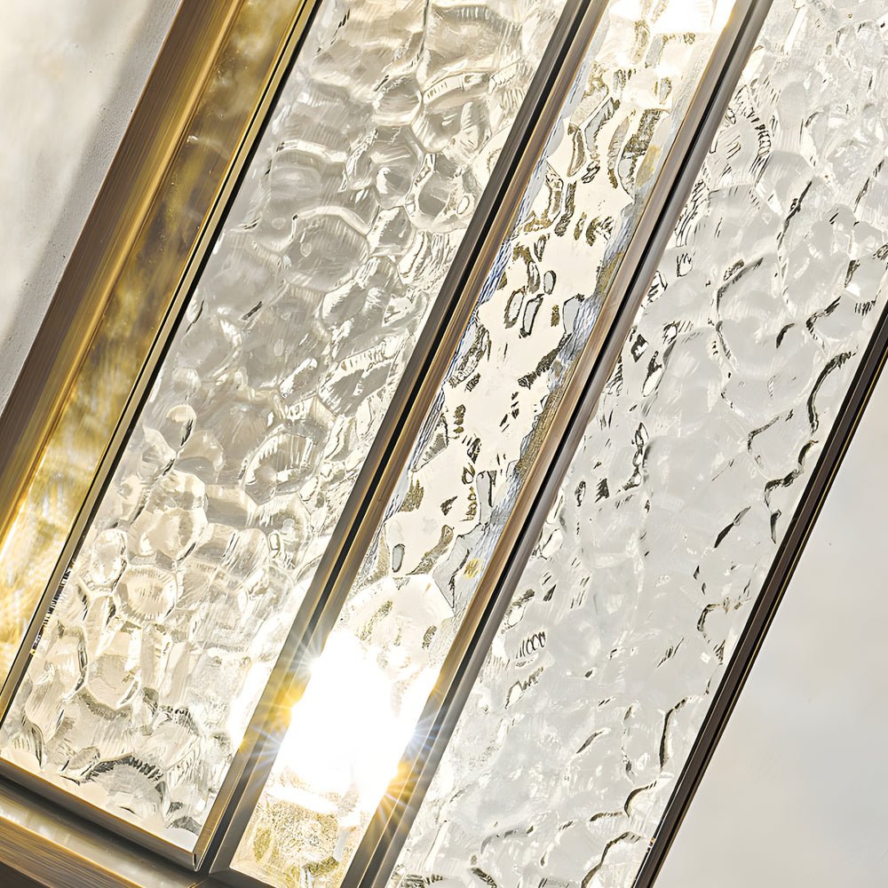 Rosalind Elegant Brass Glass Copper Outdoor Wall Light