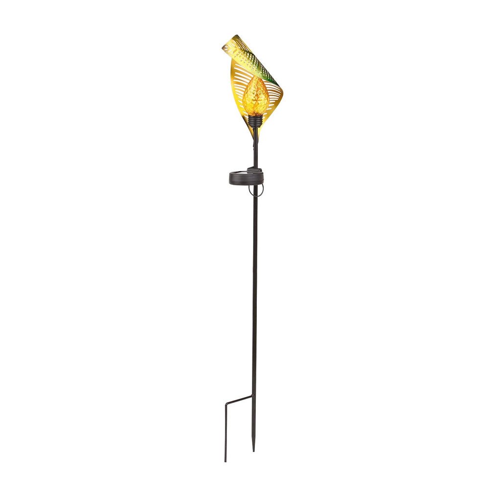 Gardner Elegant Curled Leaf Solar Lawn Outdoor Post Lamp