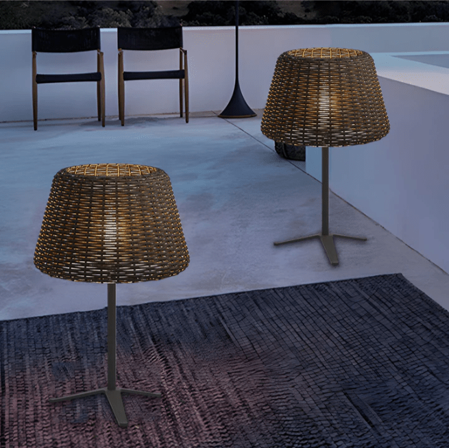 Jocelyn Elegant Rattan Outdoor Floor Lamp Pendant Light