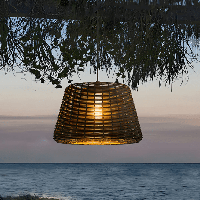 Jocelyn Elegant Rattan Outdoor Floor Lamp Pendant Light