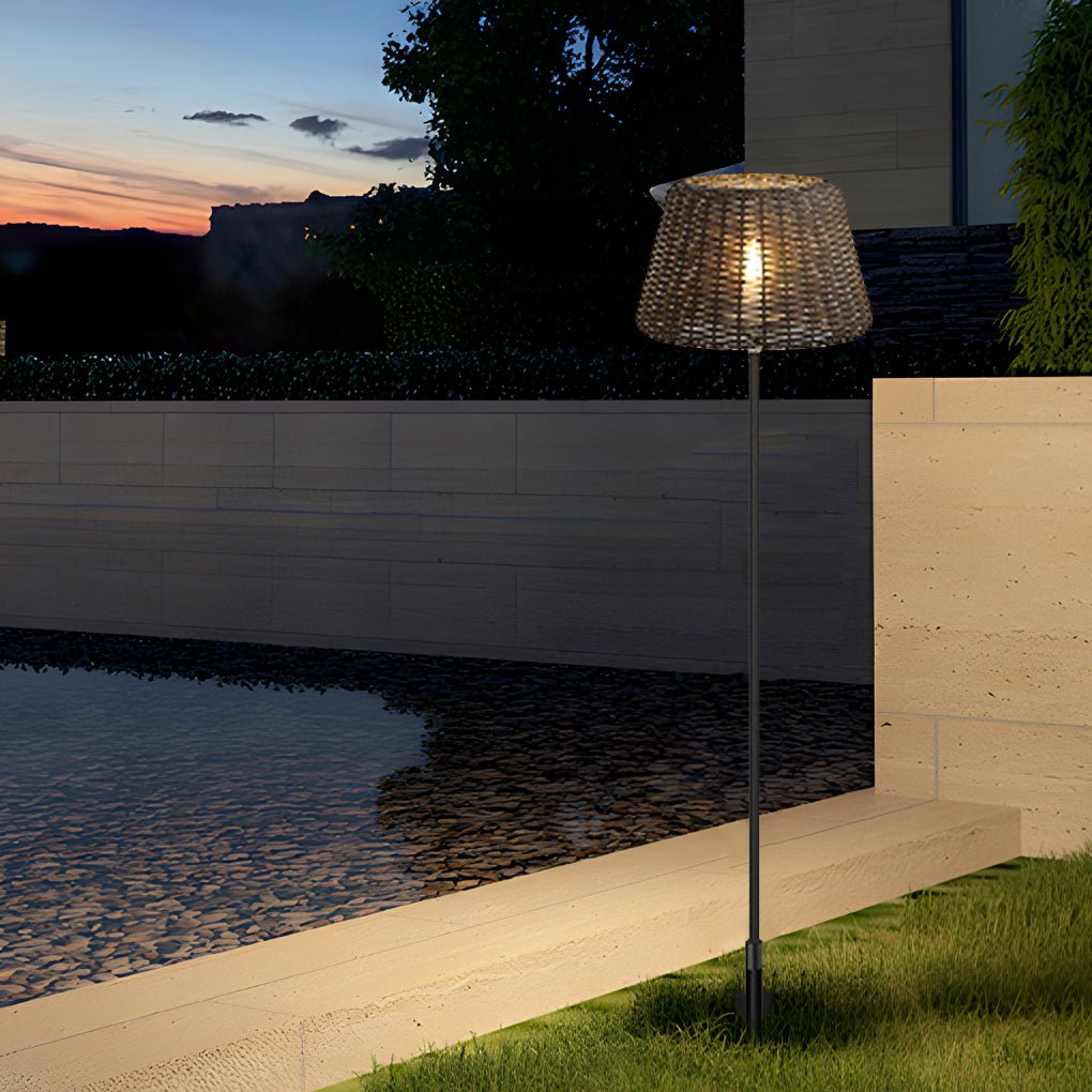Jocelyn Elegant Rattan Outdoor Floor Lamp Pendant Light