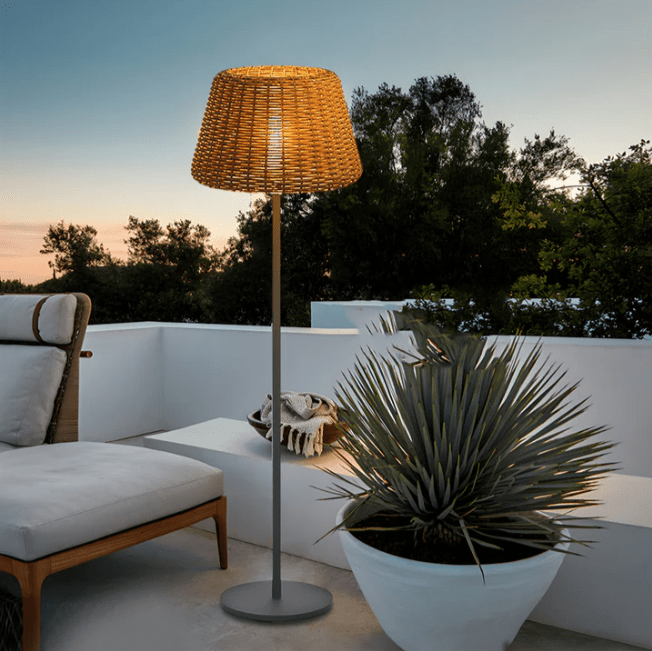 Jocelyn Elegant Rattan Outdoor Floor Lamp Pendant Light