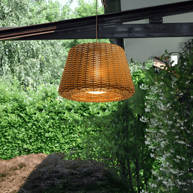 Jocelyn Elegant Rattan Outdoor Floor Lamp Pendant Light