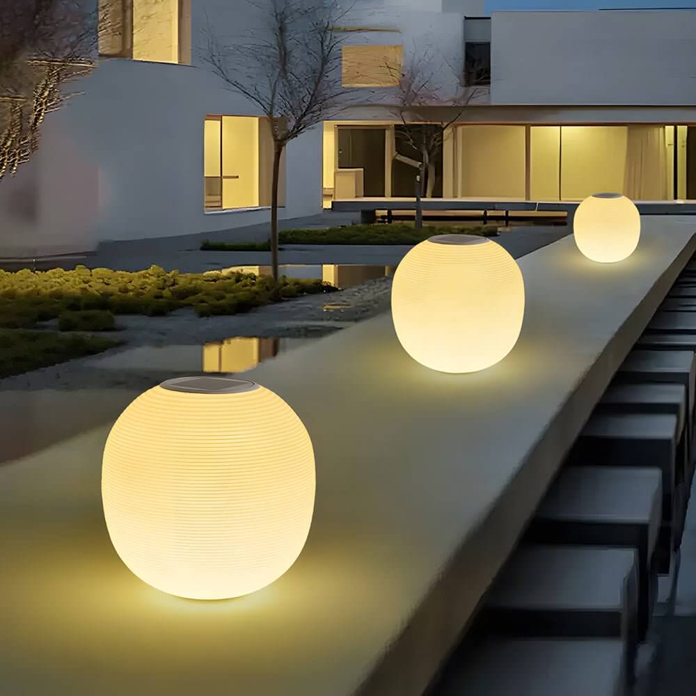 Gideon Elegant Solar LED Spiral Design PE Outdoor Post Lamp
