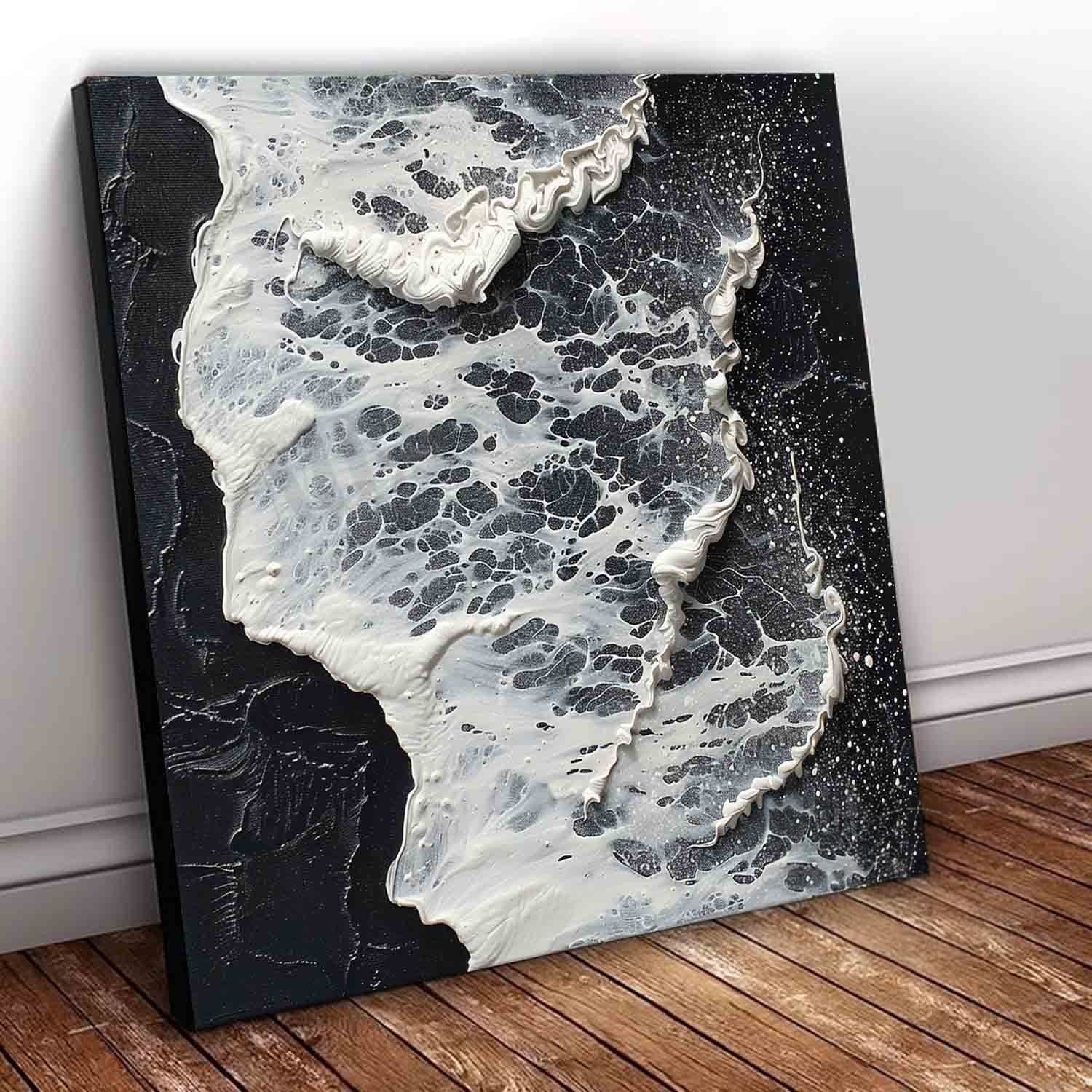 Wall Art Monochrome Ocean Foam - Neutralighting