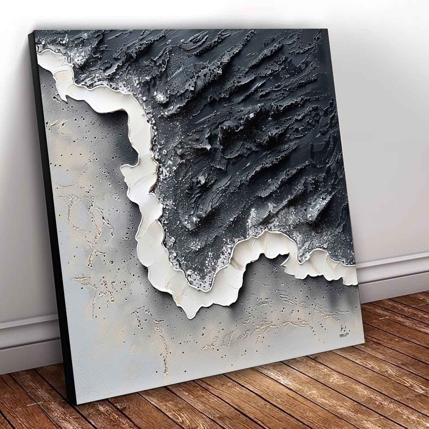 Wall Art Monochrome Coastal Wave - Neutralighting