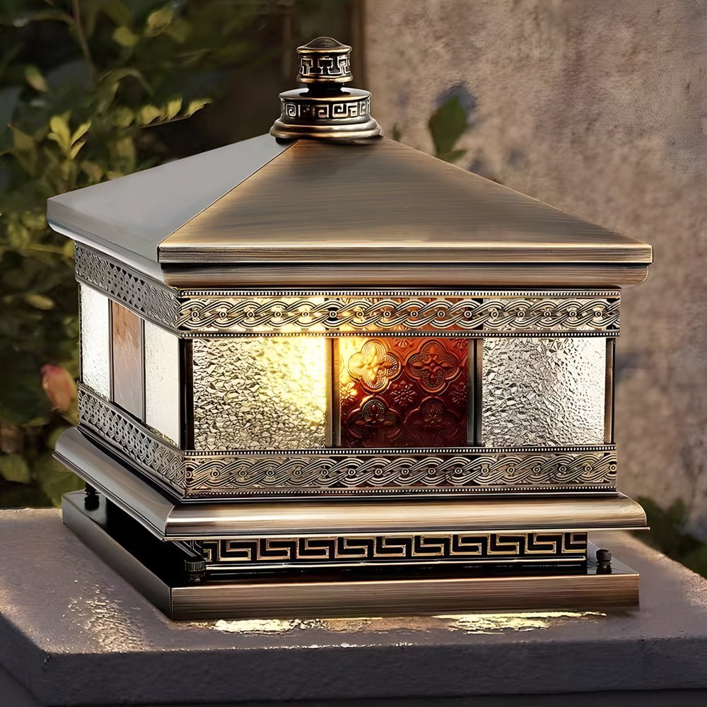 Thlia European Square Copper Outdoor Column Light