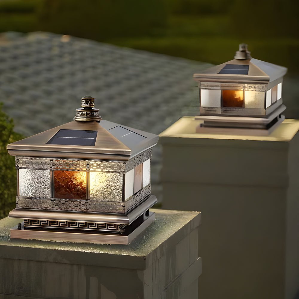 Thlia European Square Copper Outdoor Column Light