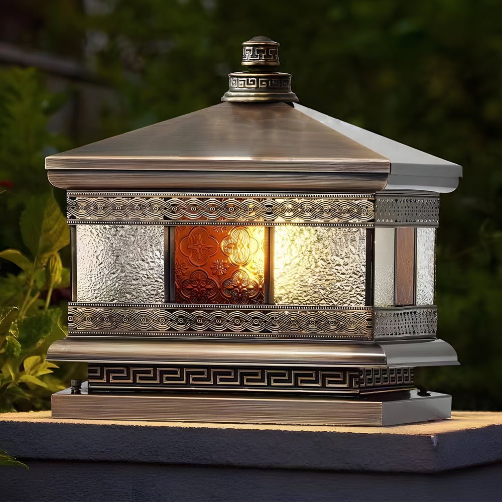 Thlia European Square Copper Outdoor Column Light