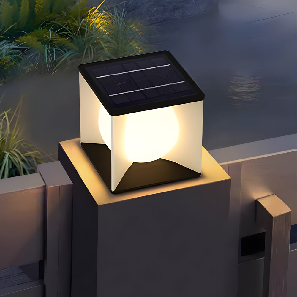 Panora Square Lampshade Steel Outdoor Pillar lights