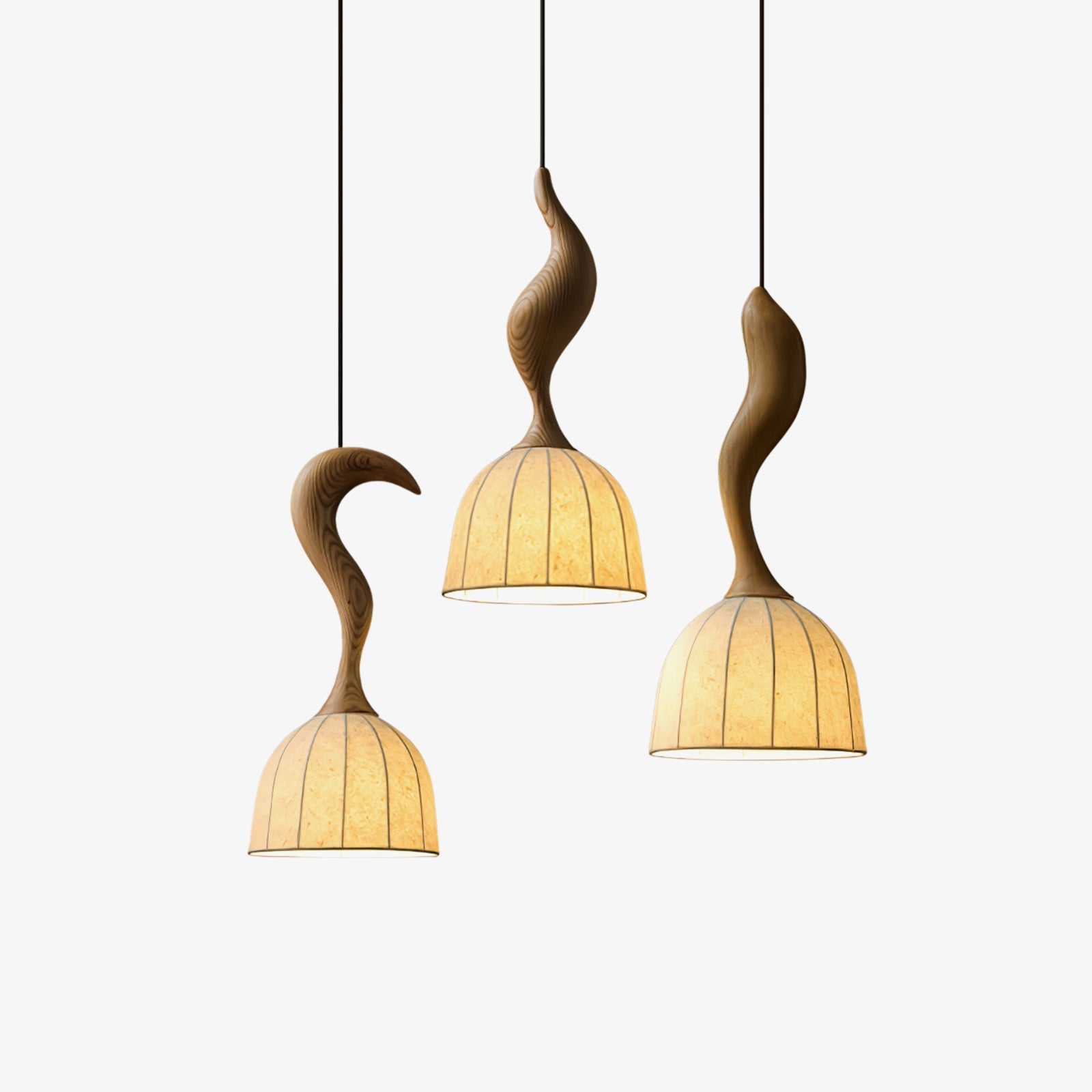 Colire Creativity Twisted Wood Pendant Light-Neutral Decor