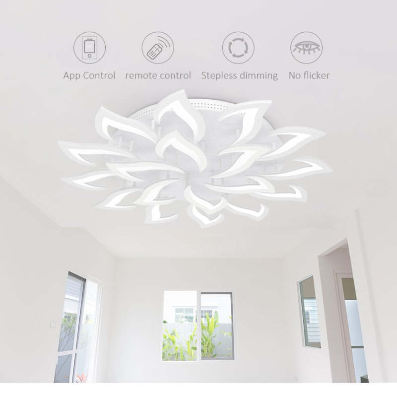 Arisha Elegant Flower Flush Mount Ceiling Light, White/Black - Neutral Decor