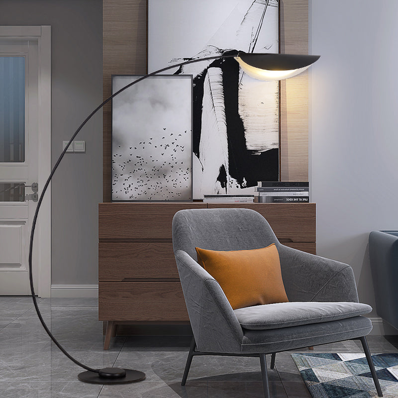 Edge Modern Arch Metal Floor Lamp, Black - Neutral Decor