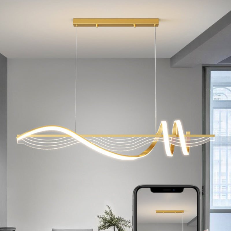Arisha Contemporary Style Linear Metal Pendant Light White/Black - Neutral Decor