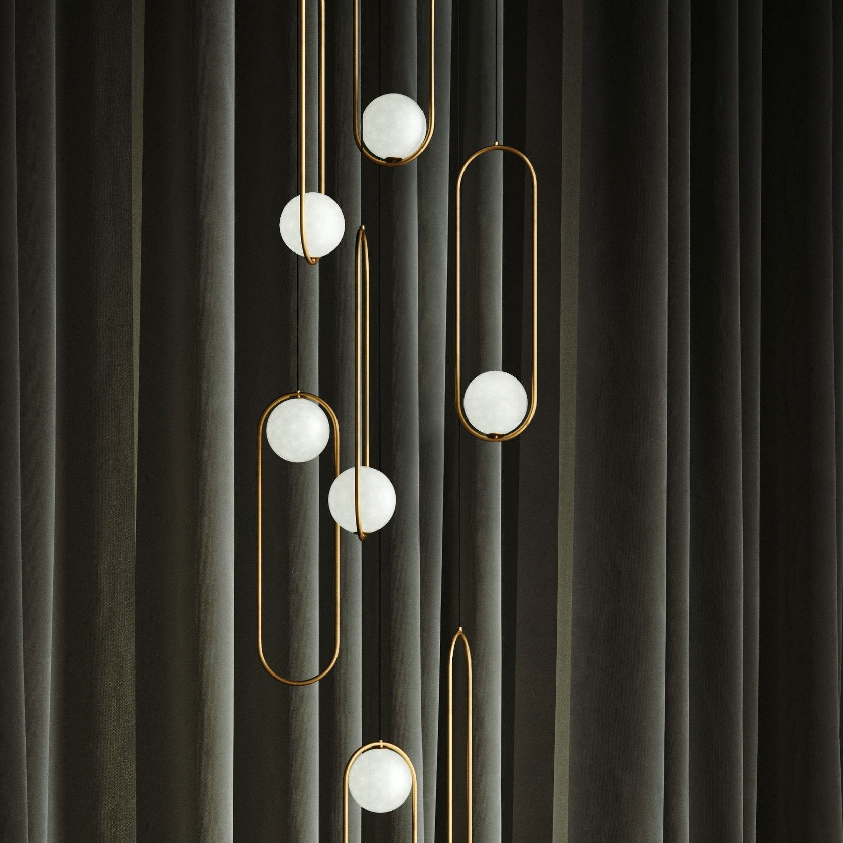 Cyvora Modern Minimalist Combination Glass Chandelier-Neutral Decor