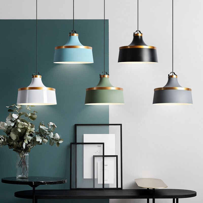 Valentina Modern Colorful Single Pendant Light, Metal Shade - Neutral Decor