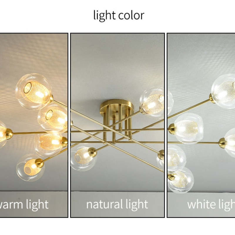 Valentina Industrial Glass Globe Chandelier LED, 6 Style - Neutral Decor