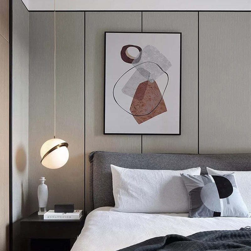 Valentina Simple Pendant Light, Gold & White - Neutral Decor