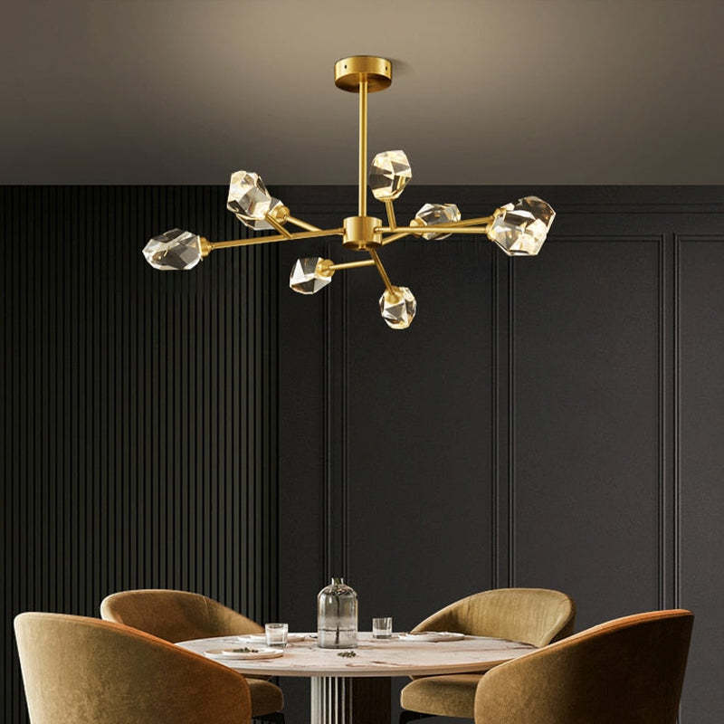 Kristy Luxurious Crystal Chandelier Living Room Golden - Neutral Decor