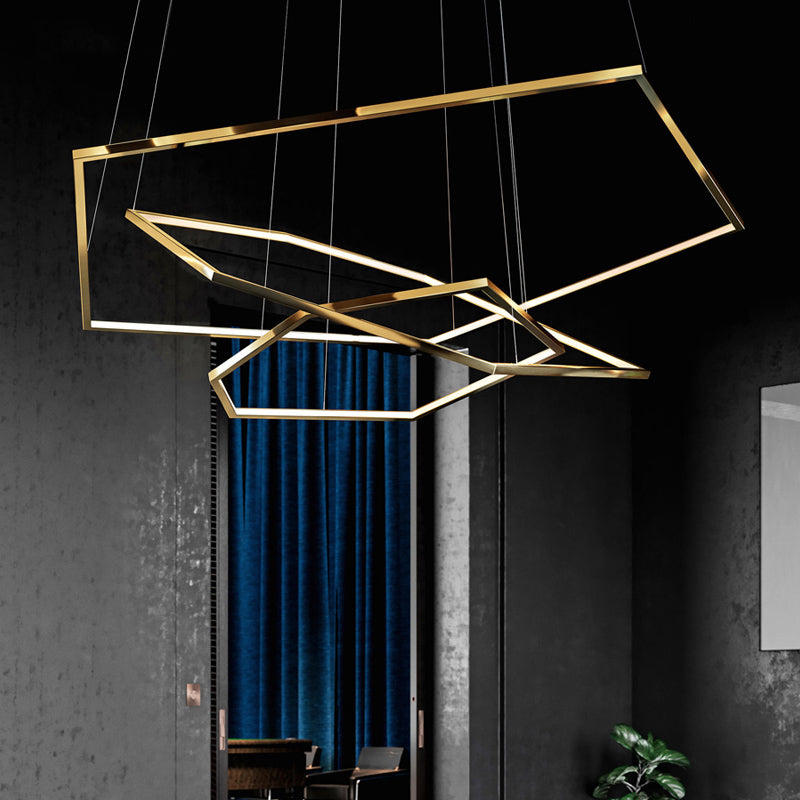Arisha Minimalist Geomatic Metal Pendant Light, Gold, DIY - Neutral Decor