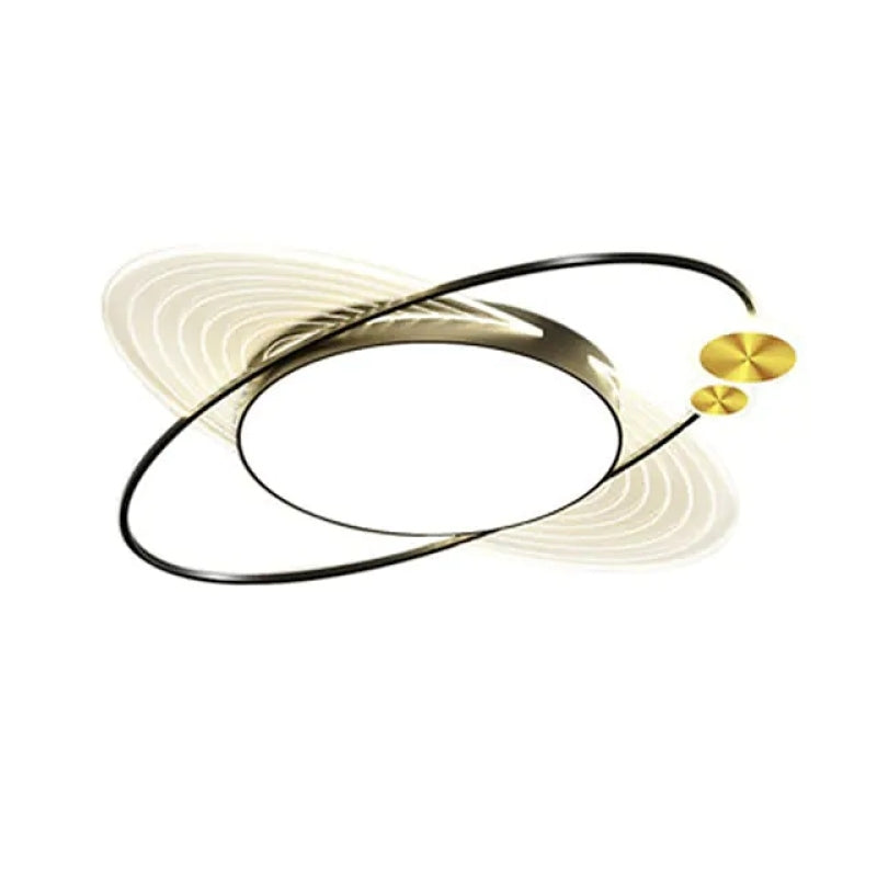 Arisha Simple Design Circle LED Flush Mount Ceiling Light, Black/Gold - Neutral Decor