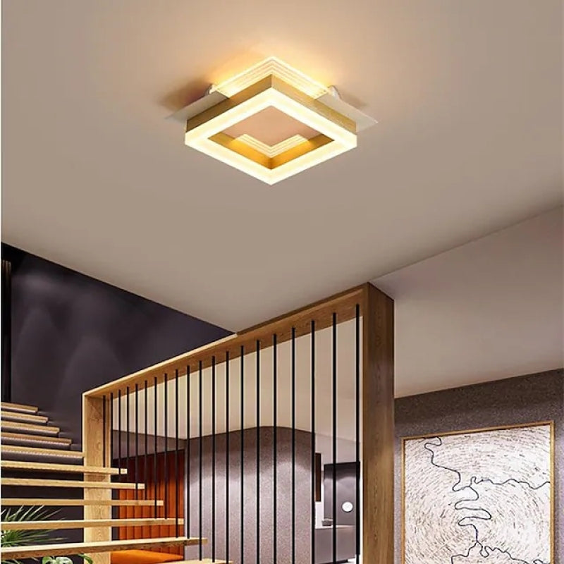 Arisha Modern Simple Gold Flush Mount Ceiling Light, Square/Round - Neutral Decor