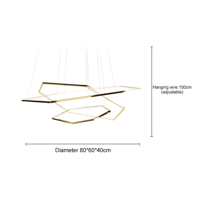 Arisha Minimalist Geomatic Metal Pendant Light, Gold, DIY - Neutral Decor