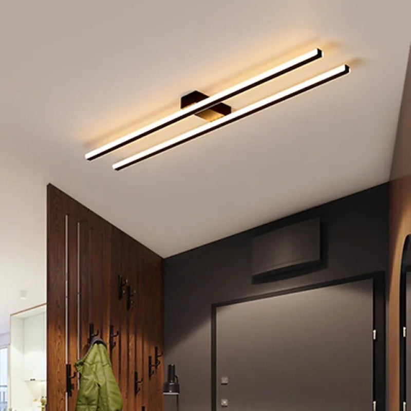 Arisha Modern Minimaliste Flush Mount Ceiling Light, Double-Linear - Neutral Decor