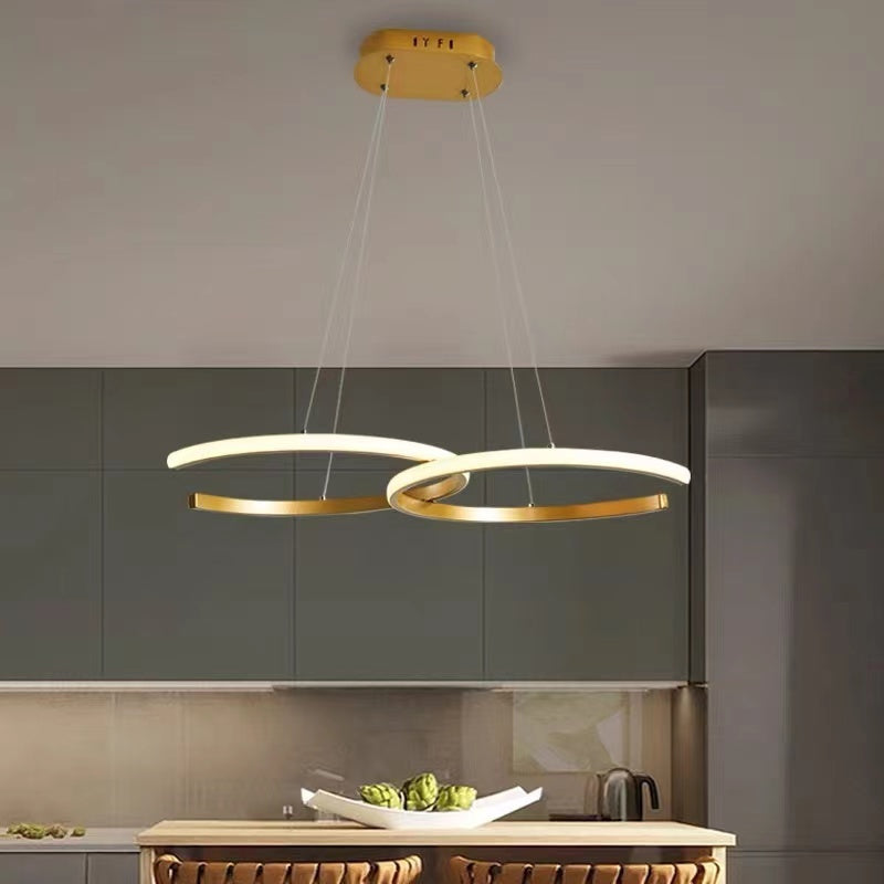 Arisha Modern Minimalist Pendant Light, Double-C - Neutral Decor