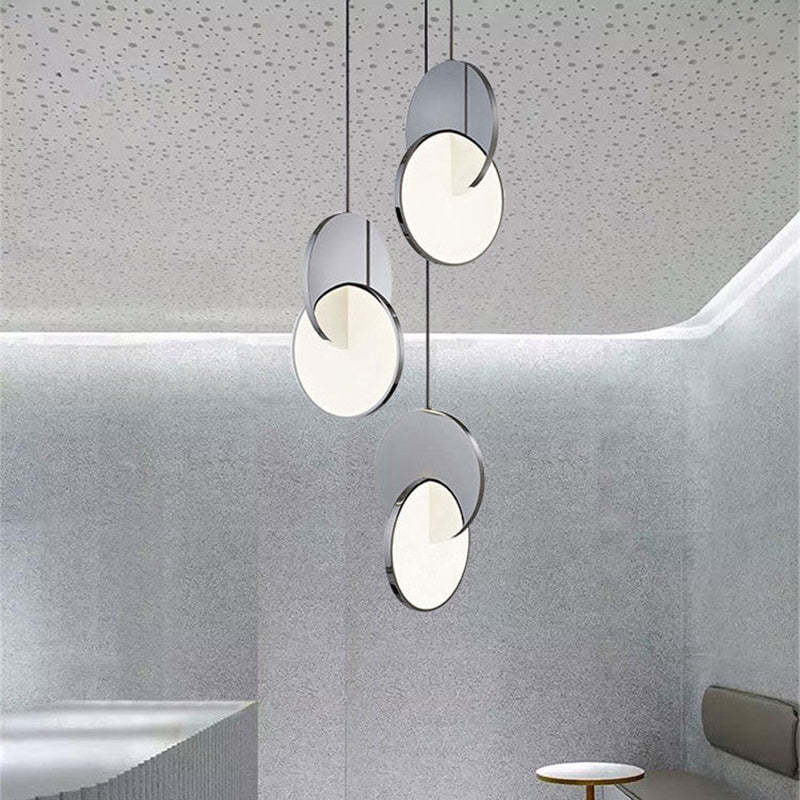 Arisha Pendant Light, Disc, Gold/Silver - Neutral Decor