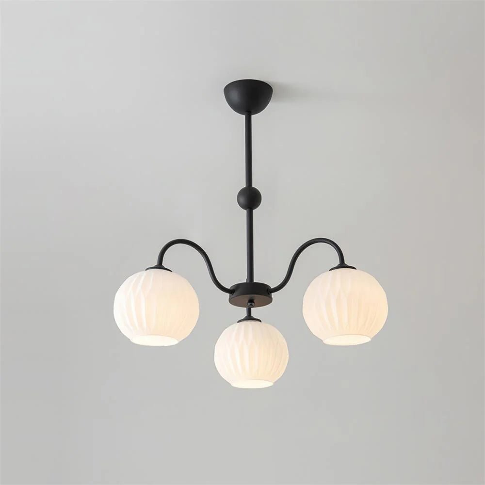 Colven Chandelier Green Ribbed Glass Modern 8-Light-Neutral Decor