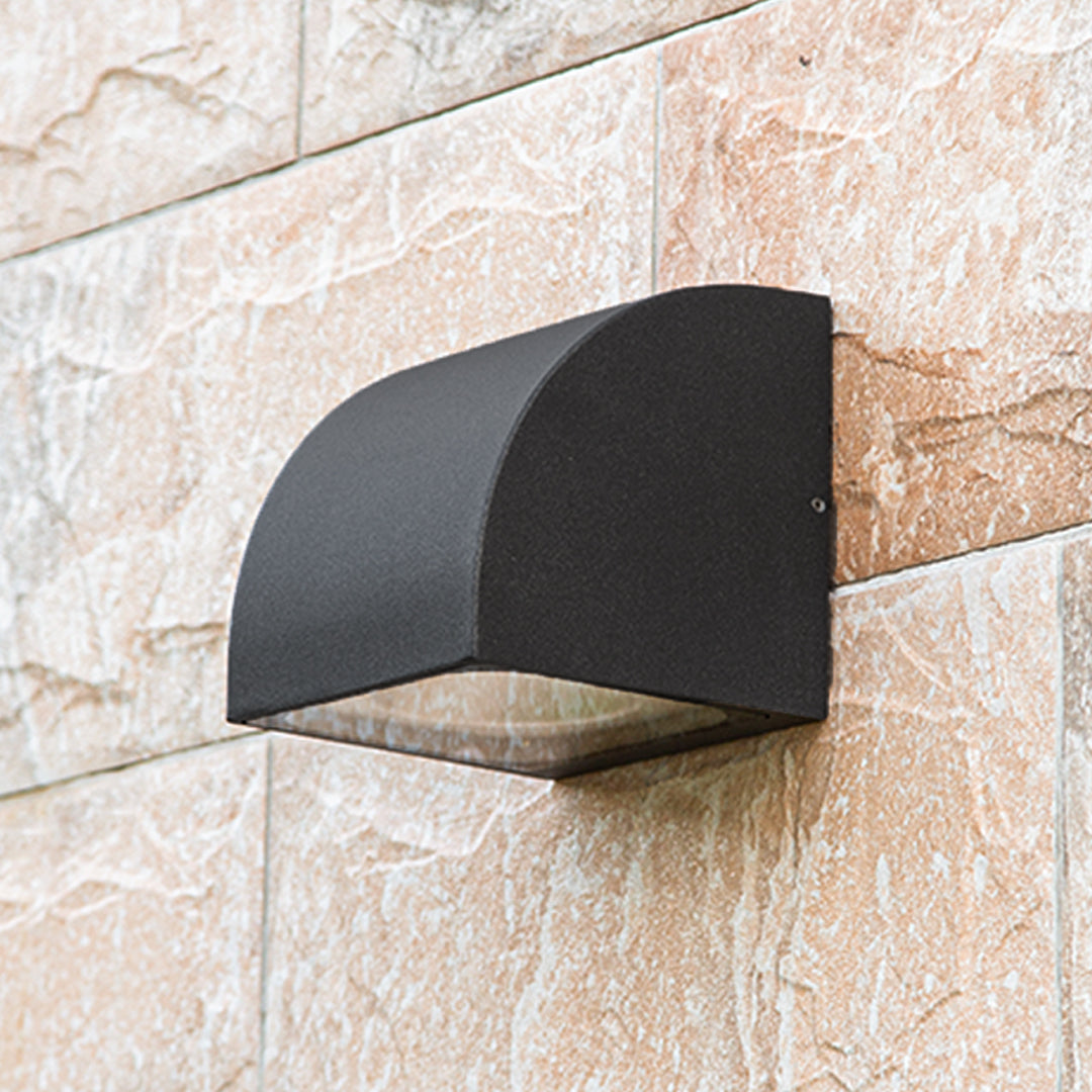 Harlan Industrial Minimalist Glass Outdoor Wall Light