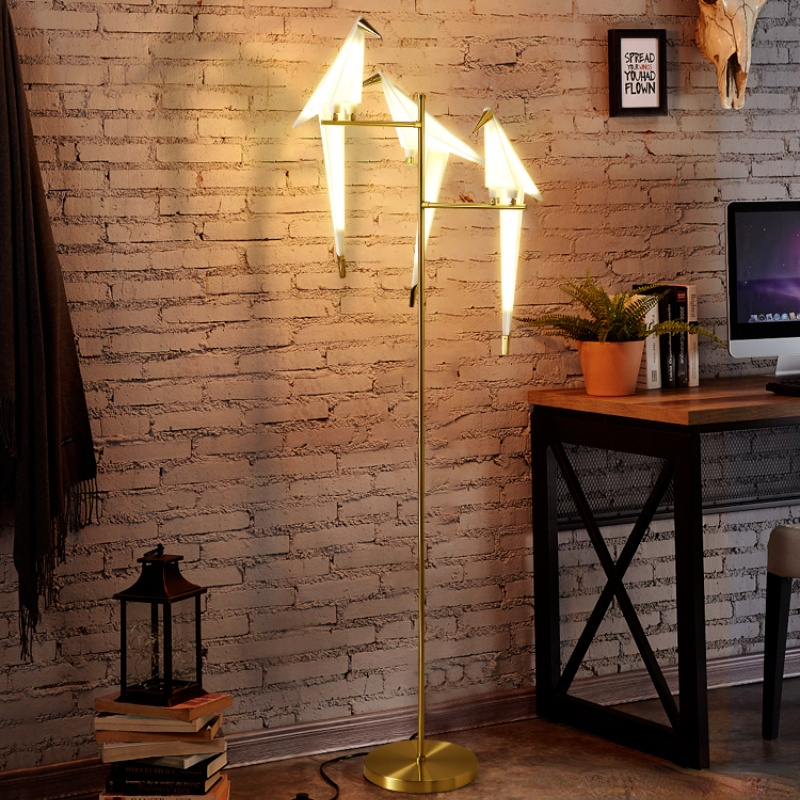 Clifford Nordic Bird Table /Floor Lamp, Gold, 1/2/3 Light - Neutral Decor