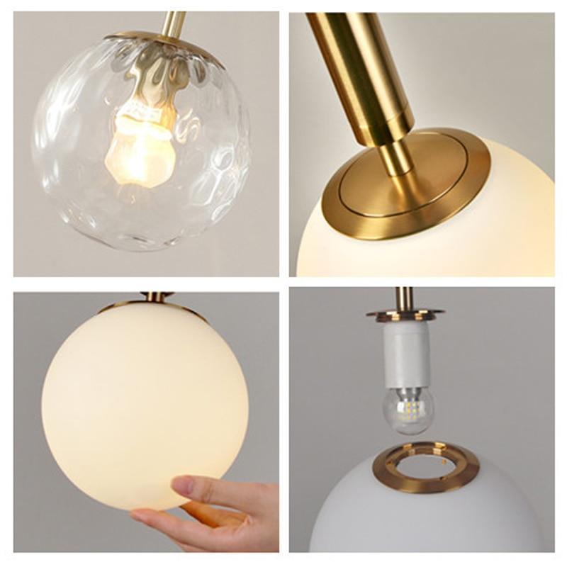 Valentina Modern Glass Ball Pendant Light, White/Clear - Neutral Decor