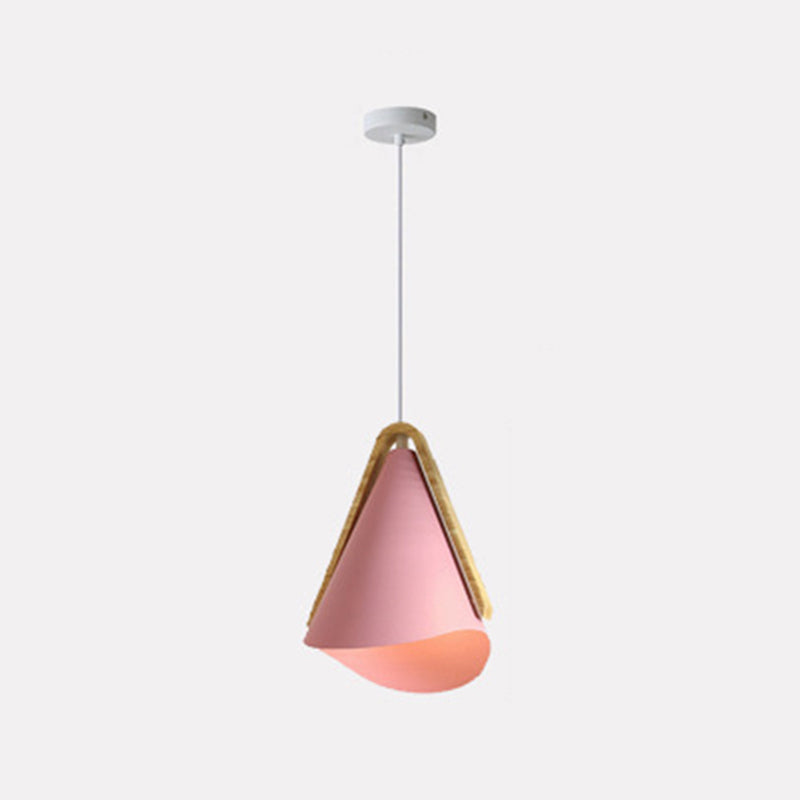 Valentina Modern Cone Pendant Light, Wood/Metal - Neutral Decor